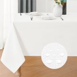 Toalha De Mesa Veblandy Retangular 1,2 X 2 M De Linho Texturizada Branca