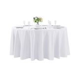 Toalha De Mesa Cupuamon Lavável Poliéster 335cm Redonda Branca
