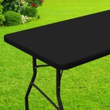 Toalha De Mesa Smiry Retangle Impermeável Para Mesa De 8 Pés Preta