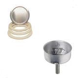 Kit Funil Filtro E Borrachas Cafeteira Italiana - 12 Xícaras