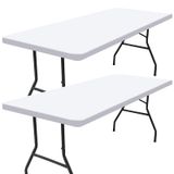 Toalha De Mesa Elástica Impermeável Smiry, Pacote Com 2 Unidades, 180x75cm, Branca