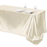 Toalha De Mesa Turstin Ivory Satin 259x147cm Para Festa De Casamento