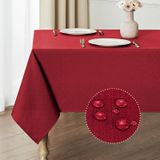 Toalha De Mesa Veblandy Waterproof 132x178cm Linho Texturizado Vermelho