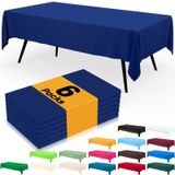 Toalha De Mesa Descartável Smiry, Pacote Com 6, 137x274cm, Impermeável, Azul Marinho