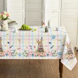 Toalha De Mesa Horaldaily Easter 152x264cm Poliéster Retangular