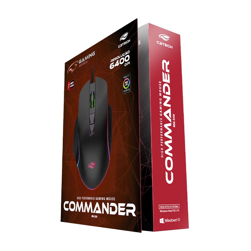 Mouse Gamer C3tech Mg-330bk Commander Usb Rgb Alta Precisão - Preto - imagem 4