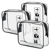 Bolsa De Higiene Pessoal Lermende Tsa, Bolsa De Viagem Transparente Aprovada Pela Tsa, Pacote Com 3 Unidades