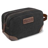 Bolsa De Higiene Pessoal Emissary Masculina Em Couro/lona De Viagem Preta