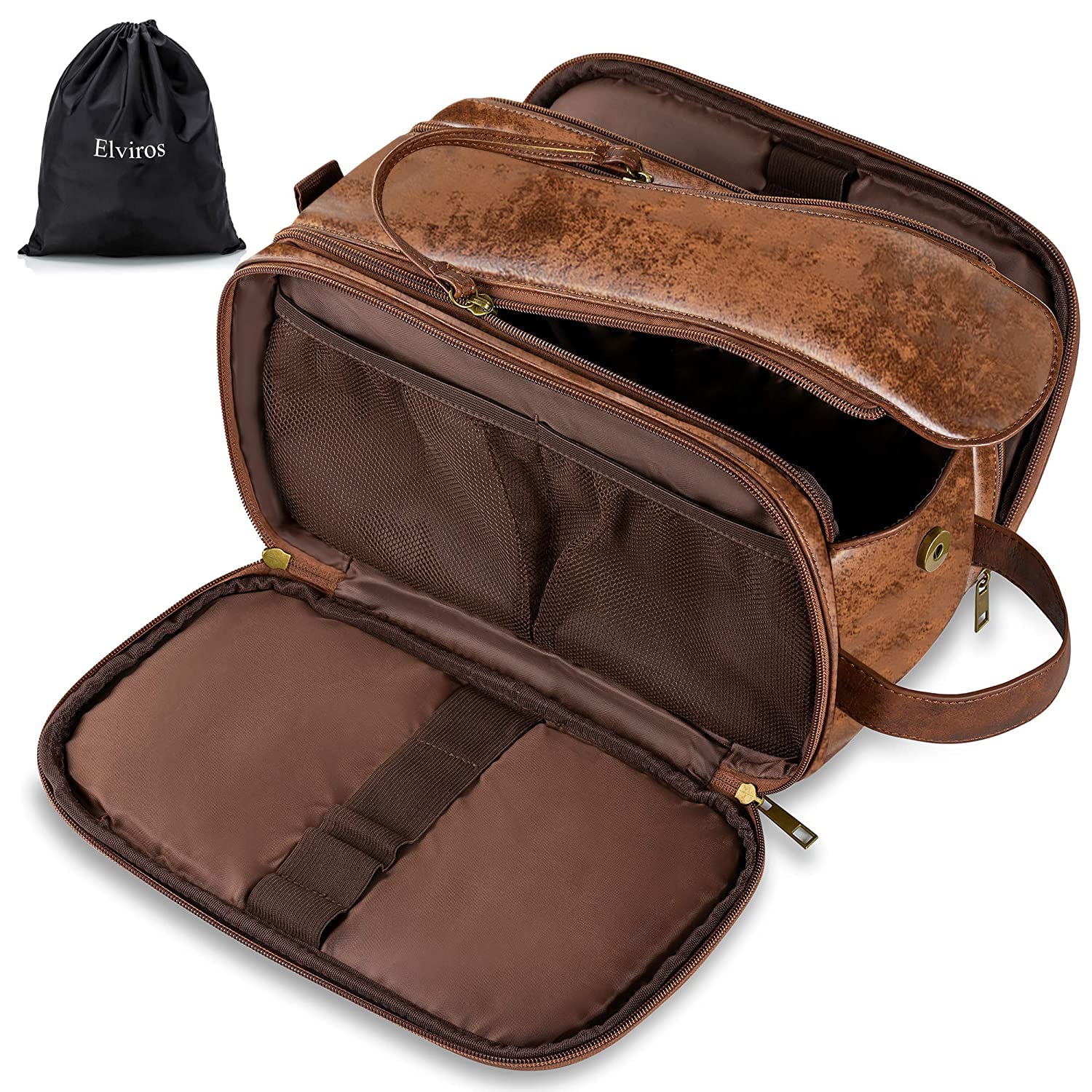 Bolsa De Higiene Elviros Large Travel Shaving Dopp Kit Masculina