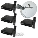 Antena Parabólica 60 Cm Banda Ku + 4 Aparelhos B7 Century