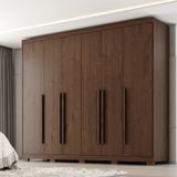 Guarda Roupa Casal Com Pés 6 Portas Em Mdf Platinium Zanzini