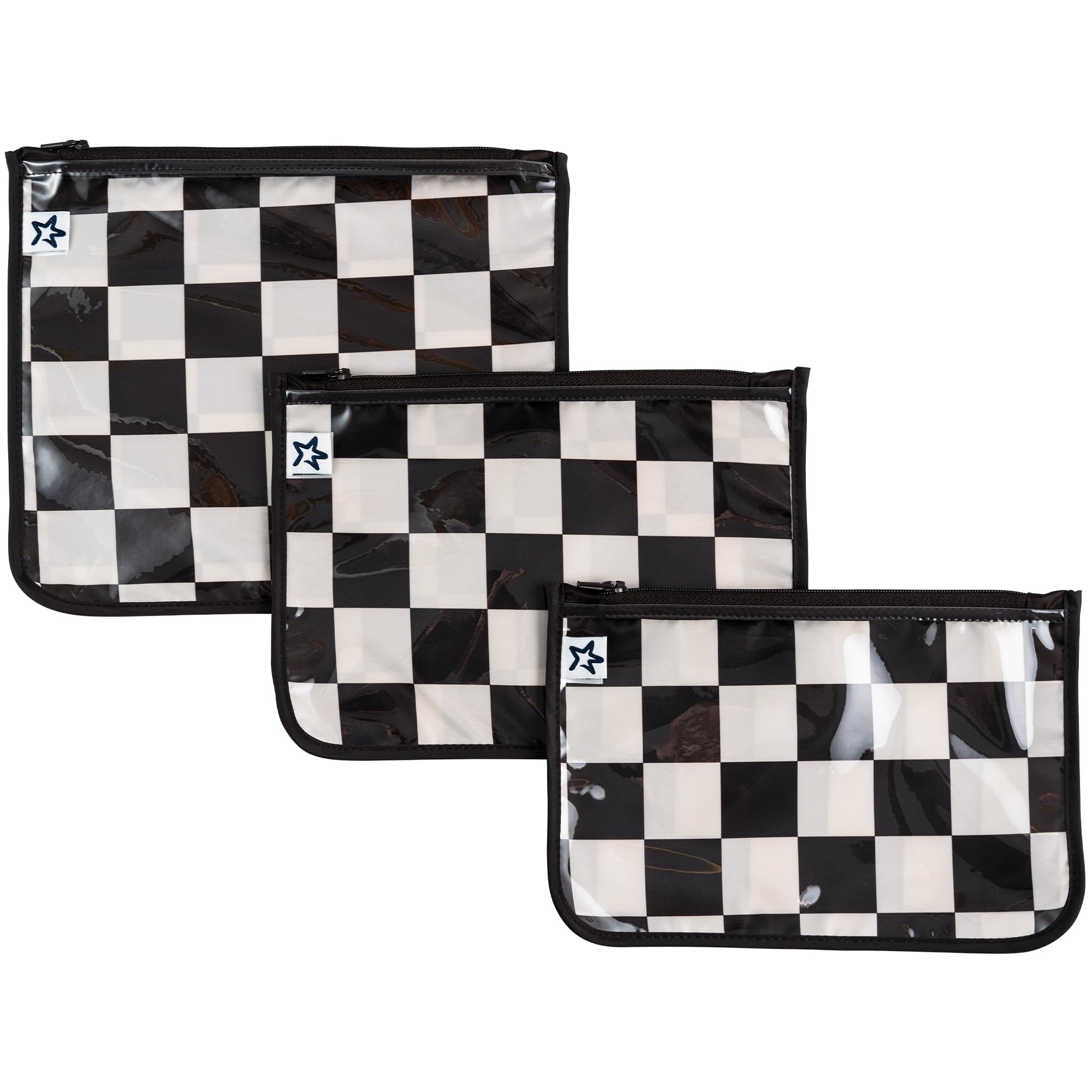Sacos De Viagem Tiny Twinkle Mess-proof, Pacote Com 3 Unidades, Black Checkers