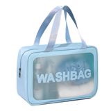 Bolsa De Higiene Pessoal De Viagem Dapower Matte Translucent Com Alça Azul