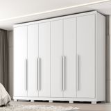 Guarda Roupa Casal Com Pés 6 Portas Em Mdf Platinium Zanzini