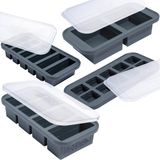 Conjunto De Presentes De Moldes Para Freezer De Silicone Souper Cubes Com Bandejas E Tampas