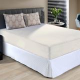 Jogo De Cama Queen Malha Estampado Slim 100% Algodão 3 Peças Imperial Off White