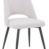Cadeira Linho Sala De Jantar 85x49x56cm Deluxe - Branco Bege