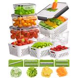 Recipientes De Armazenamento De Frutas E Conjunto De Picador De Vegetais Canfanni