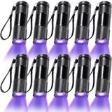 Lanternas Uv Blacklight Roceei 10 Peças Led Portáteis