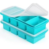 Bandeja Para Freezer Uozuke Silicone, 1 Xícara Com Tampa, Armazenamento De Alimentos, Pacote Com 2 Unidades