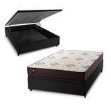 Conjunto Box Baú Allura Marrom 138x188x65 C/ Molas Ensacadas