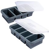 Bandeja Para Freezer Souper Cubes De 250 Ml De Silicone Com Tampa, Pacote Com 2