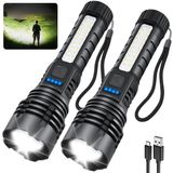 Lanterna Recarregável Zioeyiue High Lumens 990000, Pacote Com 2