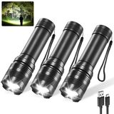 Lanterna Rufykiri Recarregável High Lumens, Pacote Com 3