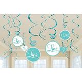 Decorações Suspensas Em Espiral Amscan Tiffany Robin Egg Blue