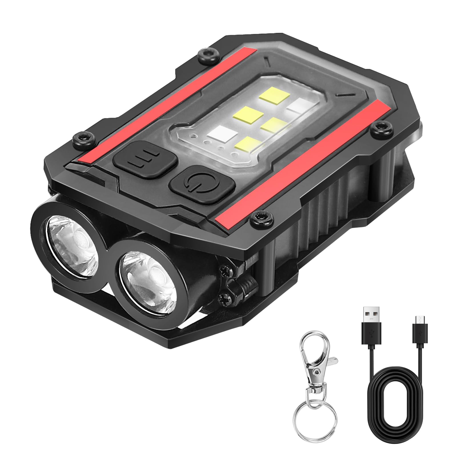 Lanterna De Chaveiro Sunpro Mini De 8 Modos Com Clipe Tipo C Preta