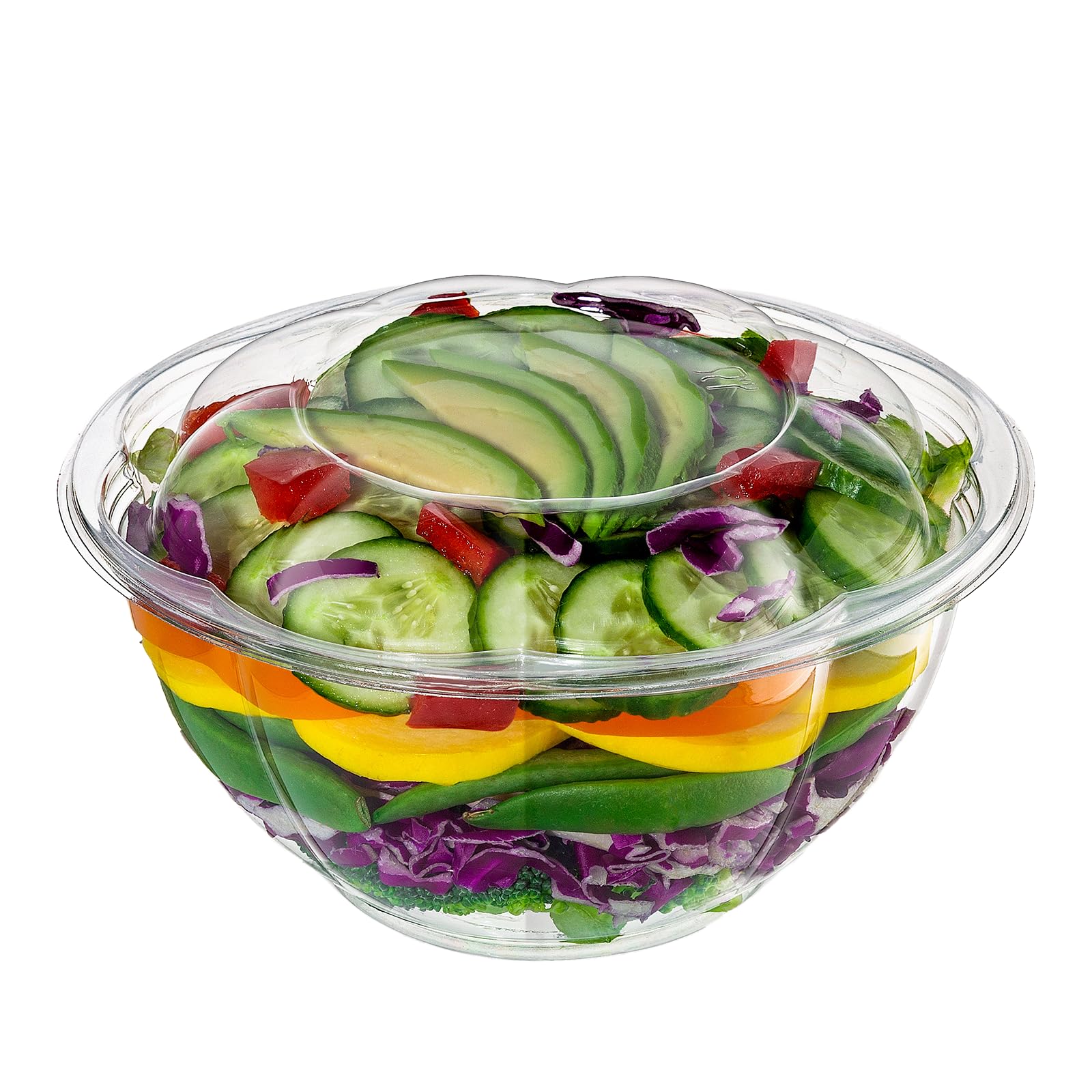 Tigelas De Salada, Embalagem Confortável, Plástico Transparente, 950 Ml (32 Onças) X 50