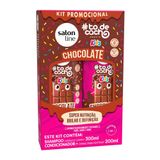 Kit Salon Line To De Cacho Kids Chocolate Shampoo 300ml E Condicionador E Creme De Pentear 200ml