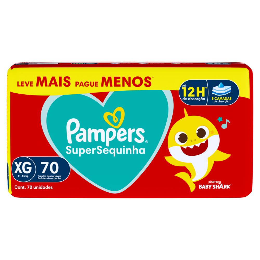 pampers1様 Fralda Pampers Super Sequinha Xg 70 Unidades - Carrefour