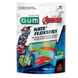 Fio Dental Gum Sunstar Marvel Avengers Kids Flossers Maçã Com 40 Fios