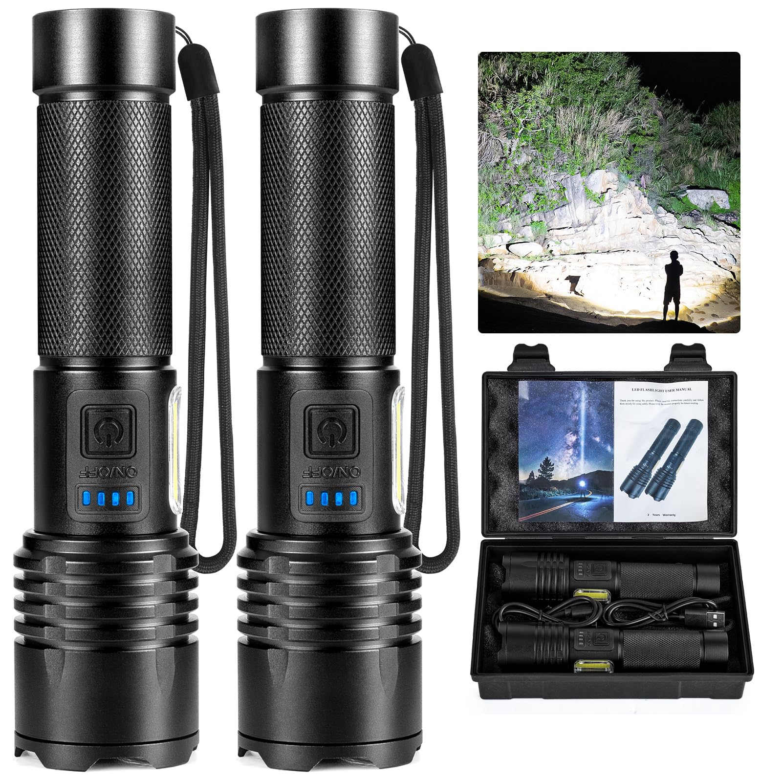 Lanterna Bercol 990.000 Lúmens Recarregável Com 7 Modos