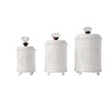 Conjunto De Vasilhas De Cozinha Mud Pie Circa White Ceramic (3 Unidades)