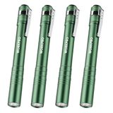 Bolso Led De Alumínio Pen Light Workpro Com Clipe Verde, Pacote Com 4