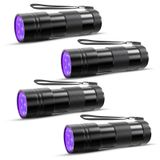 Lanterna Blacklight Cosoos 395nm Uv 12led Portátil, Pacote Com 4