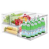 Caixas Organizadoras De Geladeira Greenby, Pacote Com 4 Gavetas Removíveis
