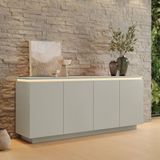 Buffet 4 Portas Com Led 183,5 Cm Lux 100% Mdf Off White