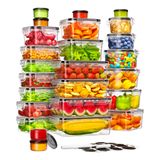 Recipientes De Armazenamento De Alimentos Canfanni De 50 Peças Sem Bpa Com Tampas