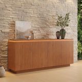 Buffet 4 Portas Com Led 183,5 Cm Lux 100% Mdf Naturalle