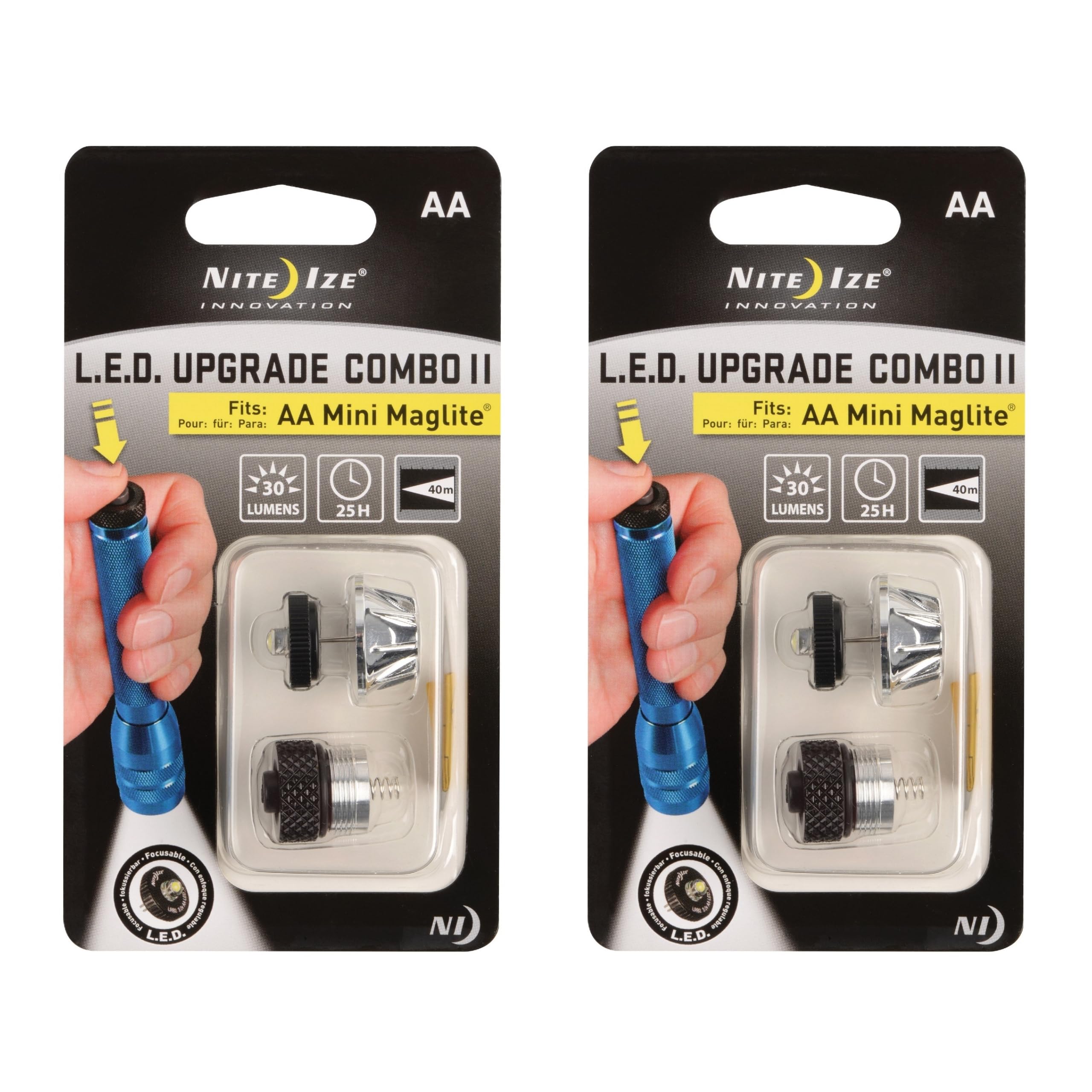Lanterna Upgrade Nite Ize Led Para Aa Mini Maglite, Pacote Com 2