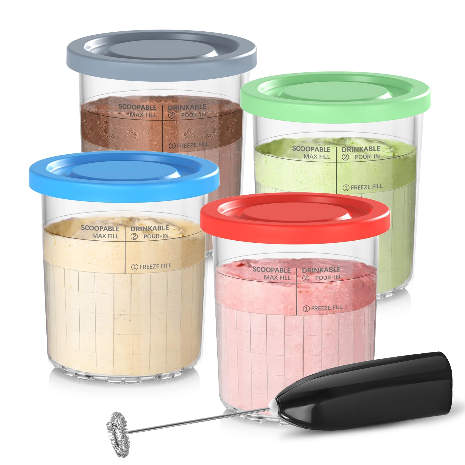 Recipientes De Cerveja De Reposição Para Ninja Creami Deluxe, Pacote Com 4 Onças