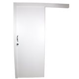 Kit Porta De Madeira De Correr Completa 213cm X 60cm Batente 14cm Incoportas Branco Tx