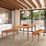 Banco Em Madeira 180x37cm Linha Traço Stain Jatobá/ocre Laranja
