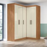 Guarda-roupa Modulado De Canto 5 Portas Paris Cinamomo/off White