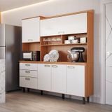 Cozinha Compacta 5 Portas 3 Gavetas Ravena Freijó/ Off-white