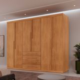 Guarda-roupa Casal 100% Mdf 6 Portas E 4 Gavetas Hórus Naturalle