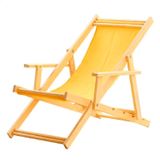 Espreguiçadeira Preguiçosa Dobrável Madeira Maciça Natural Amarelo